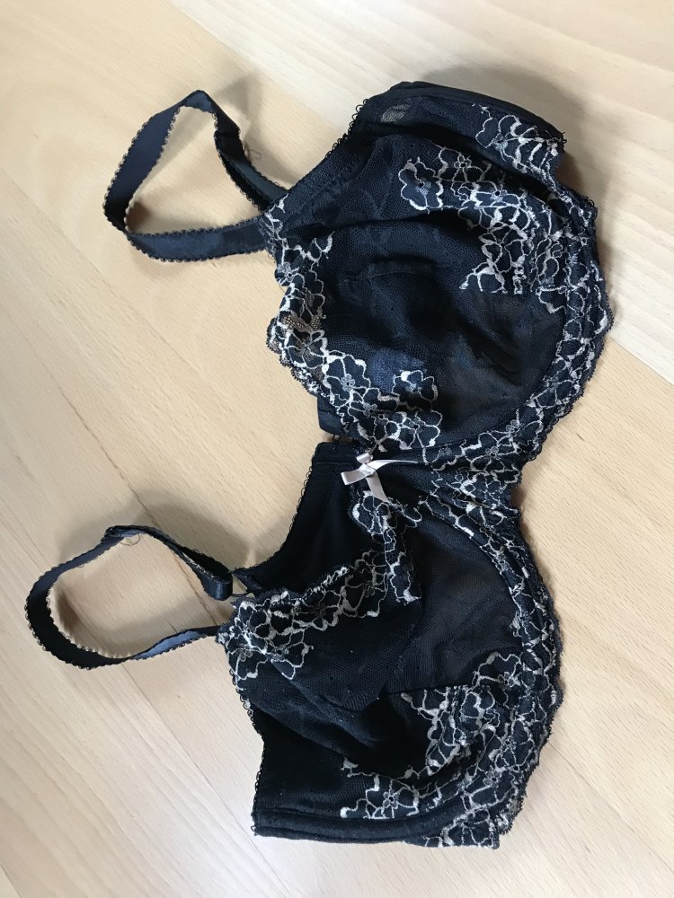 BH Balkonette Spitze Transparent 90E schwarz Lingerie 