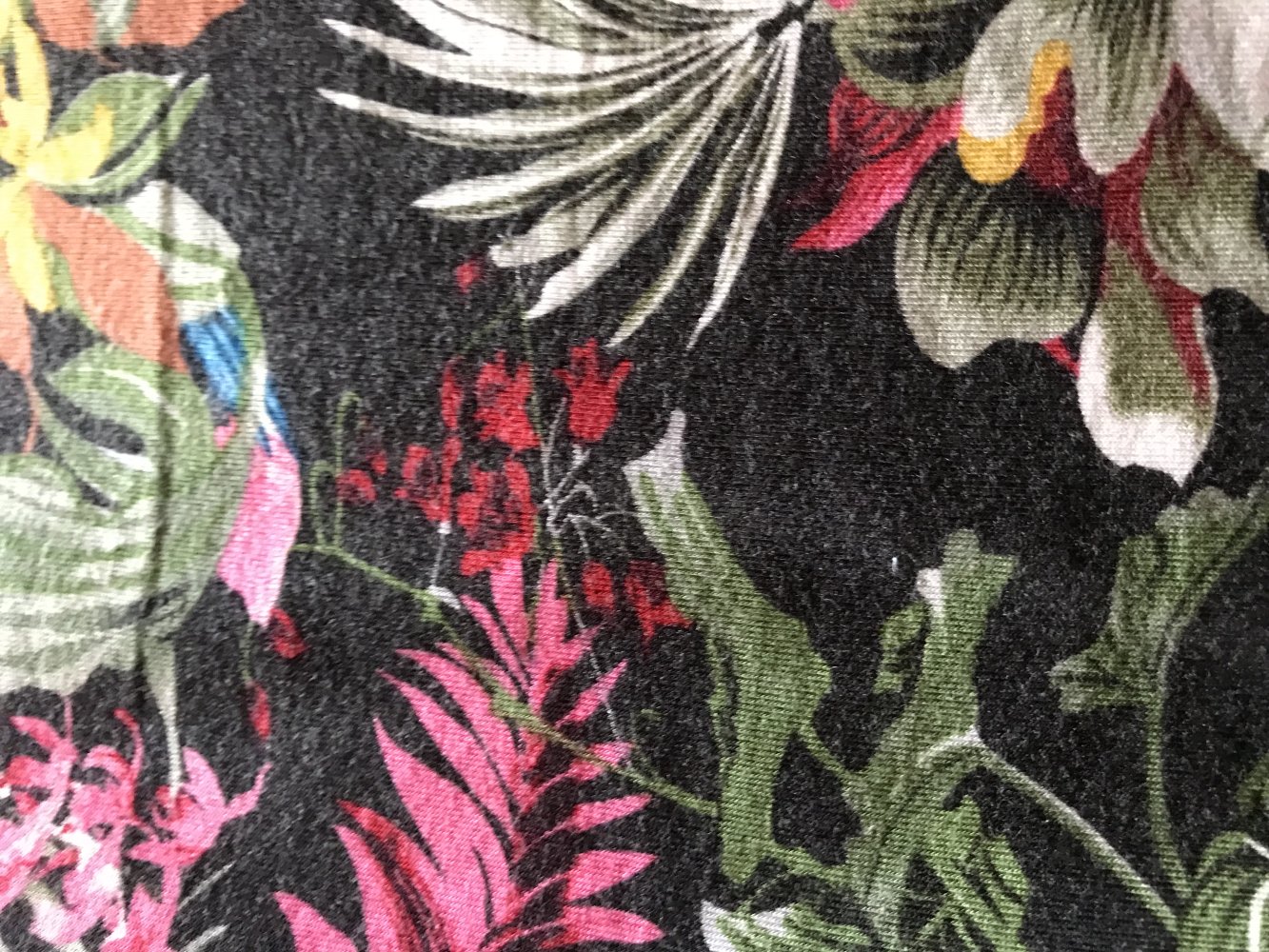 Hose bunt Jogging Sommerhose Stoff Jungle Style Schlupfhose Sportiv M Gummibund Yoga lässig Couchpotato Homestyle Onesize bunt Colour 