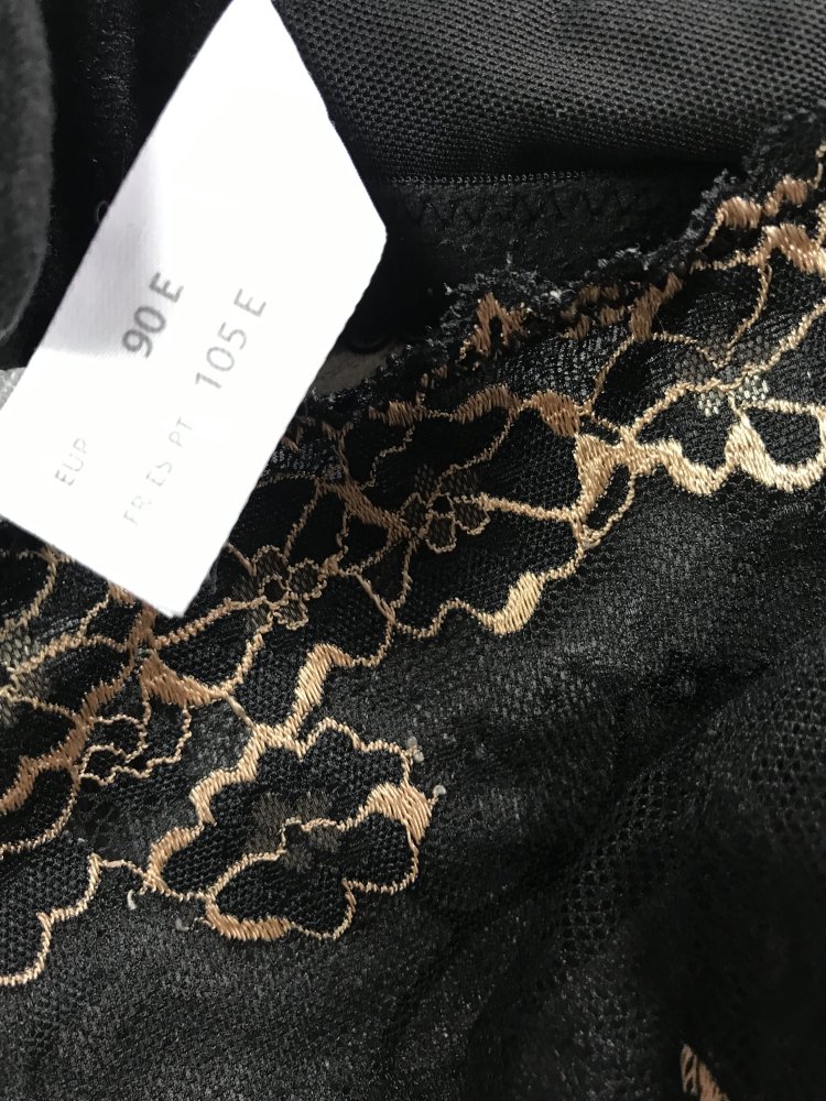 BH Balkonette Spitze Transparent 90E schwarz Lingerie 