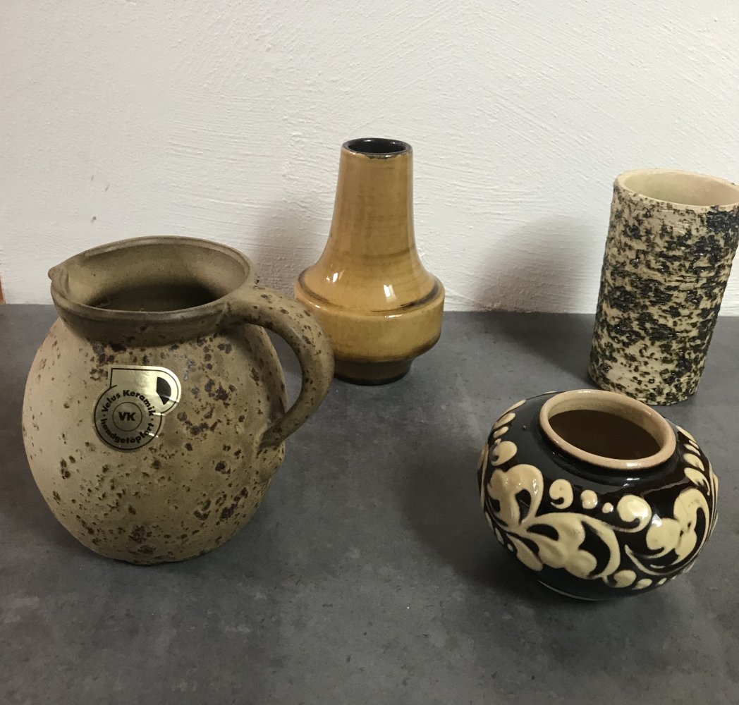 Vase Henkelkrug Tischdeko Keramik Studio Interieur Vintagelove Deko Gefäß ungenutzt