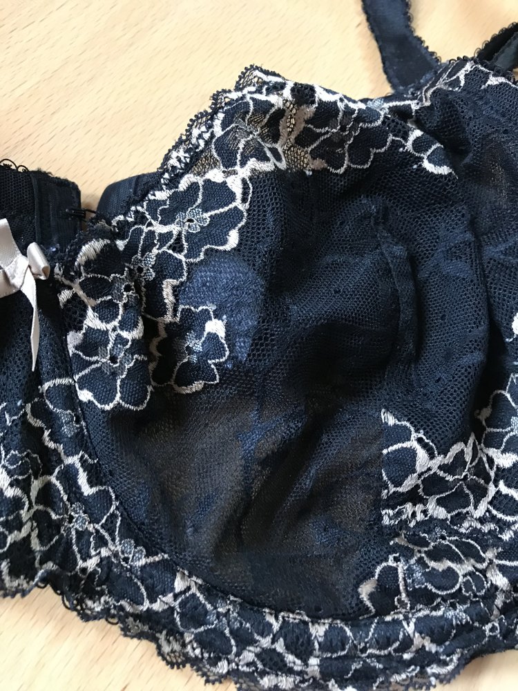 BH Balkonette Spitze Transparent 90E schwarz Lingerie 