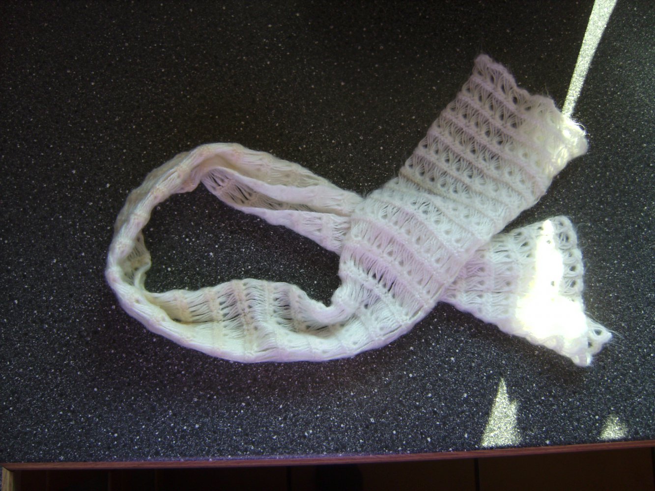 Makramee Strickschal, Mantelschal, wollweiß, Vintage-Schal lace, Handgefertigt Makramee Optik Handknittet DIY Unikat 