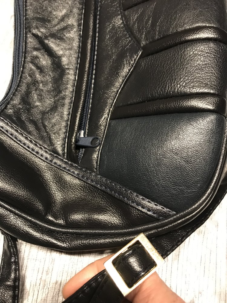 Tasche Handtasche Umhängetasche M.C. Bag Crossover Leder Vintage Design neuwertig Blue Black  