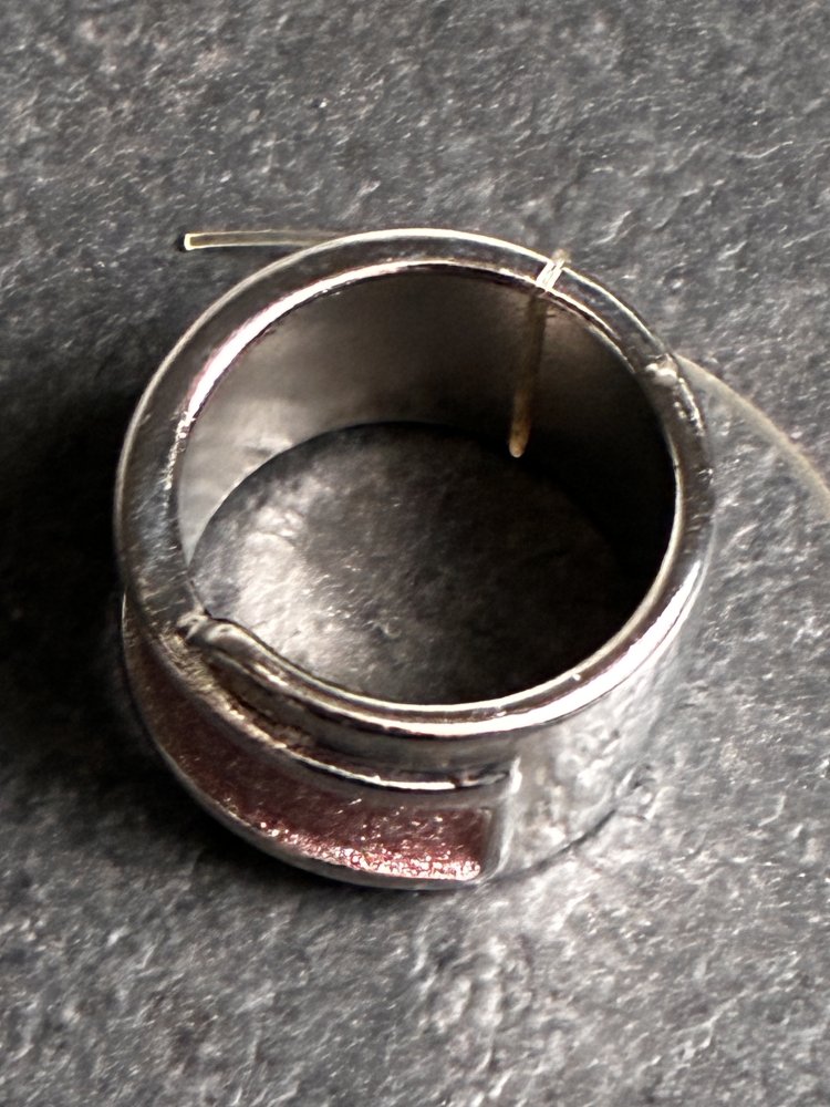 Statement Ring satiniert rosé silberfarben M Bicolor Neu Ungetragen 