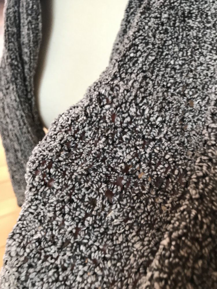 Schal Kuschelwolle Wolleschal Silbergrau meliert Unisex Rippstrick Fleece Strickchic