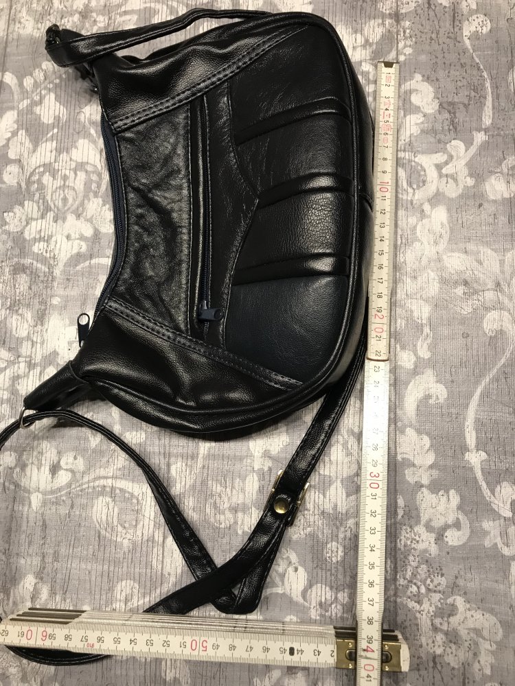 Tasche Handtasche Umhängetasche M.C. Bag Crossover Leder Vintage Design neuwertig Blue Black  