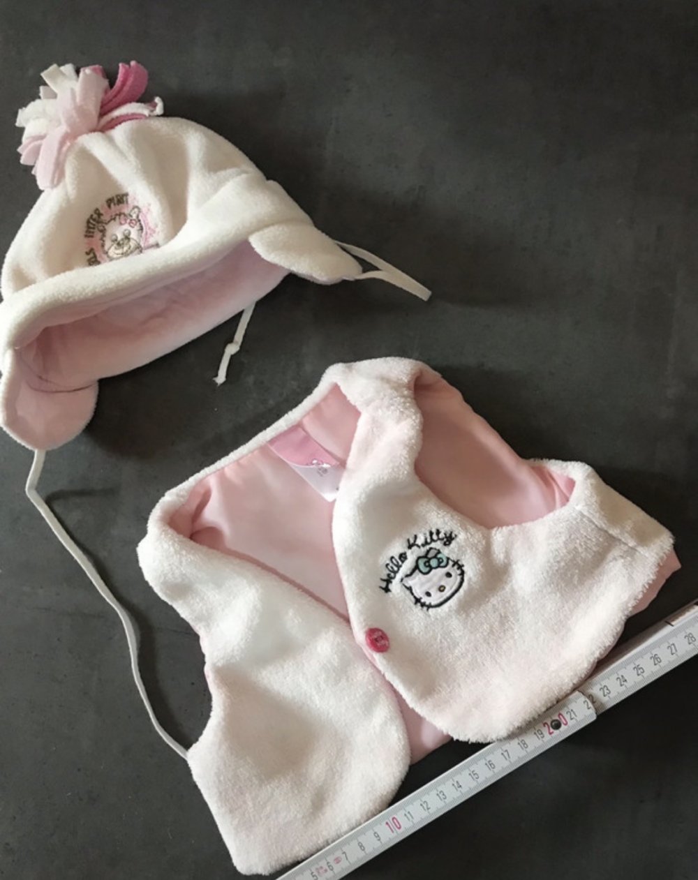 Babymütze Kapuze Kuschelig Girlie Größe 2 Mütze Bommelmütze