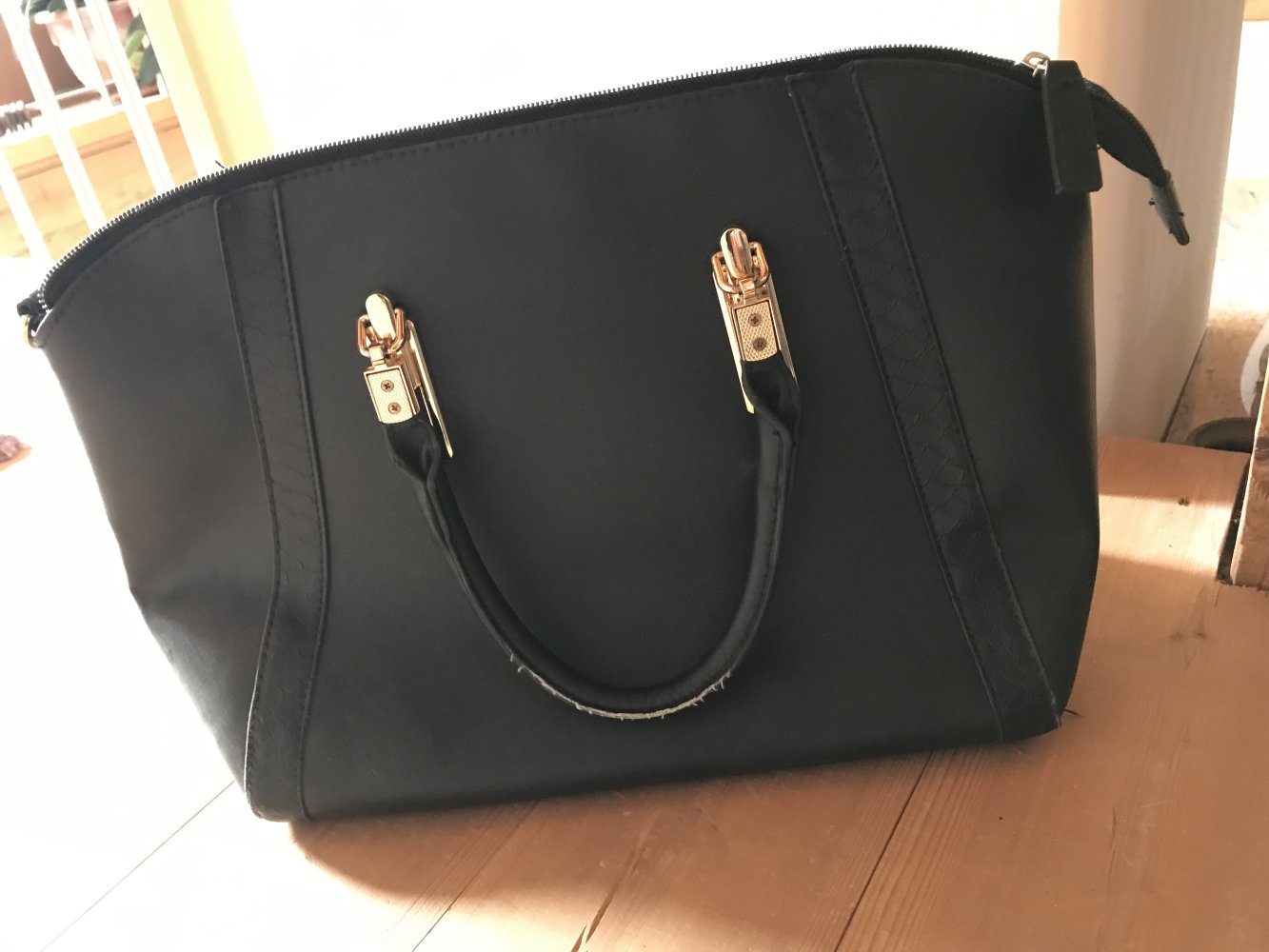 Tasche Shopper Bag Buissiness Handtasche Kofferbag schwarz Weekender 
