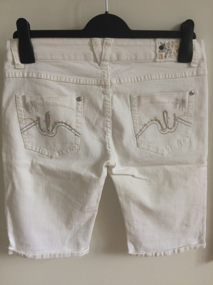 Weiße Jeans Short