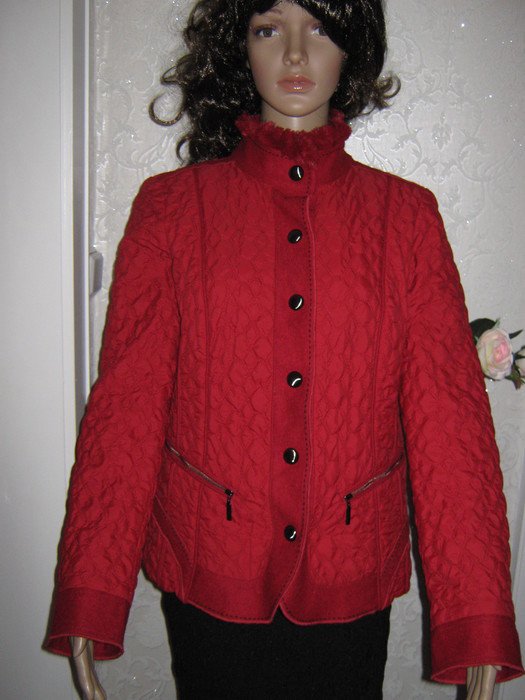 NEU * Edel * klassisch * Stepp- Jacke mit Fake Fur * Webpelz ''BIBA by ESCADA'' Gr. 36- 38/ S * kamin- rot *