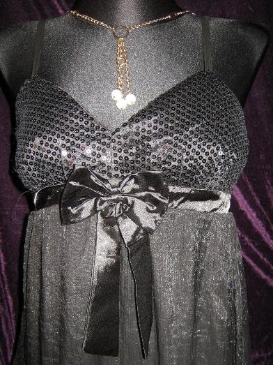 NEU mit ETIKETT * Cocktail * Abend * Ausgeh * Glitzer Pailletten * Seiden- Chiffon * Bustier * Baby- Doll * Spaghetti- Träger * Mini * Kleid 