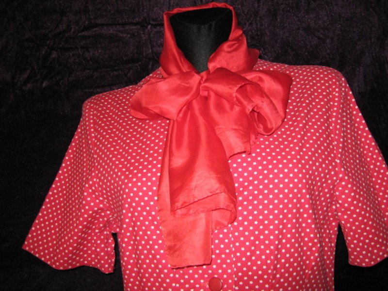 NEUw * Original Landaus VINTAGE * Romantik * Rockabilly * Petit * Mille Fleurs * Punkte * Polka Dots * Hemdblusen * Kleid * Gr. 36- 38/ S * rot * weiß *