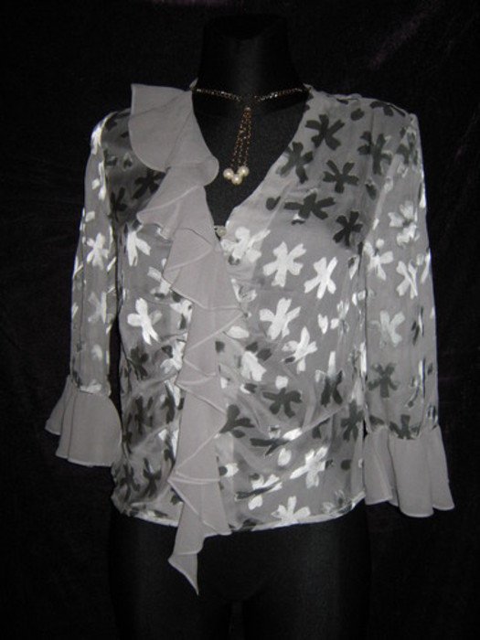 NEUw * Edel * Original Granny VINTAGE * Flamenco * Volant * Schleifen * Seiden * Bluse 