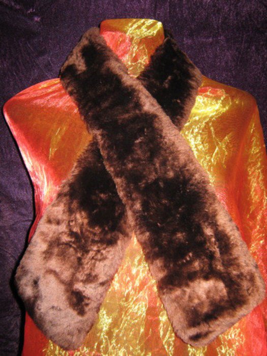 NEUw * Edel * stylisch * ORIGINAL Granny VINTAGE * Webpelz * Web- Pelz * Fell * Imitat * Fake fur * Schal- Kragen * Schalkragen * kaffee- dunkel- braun *