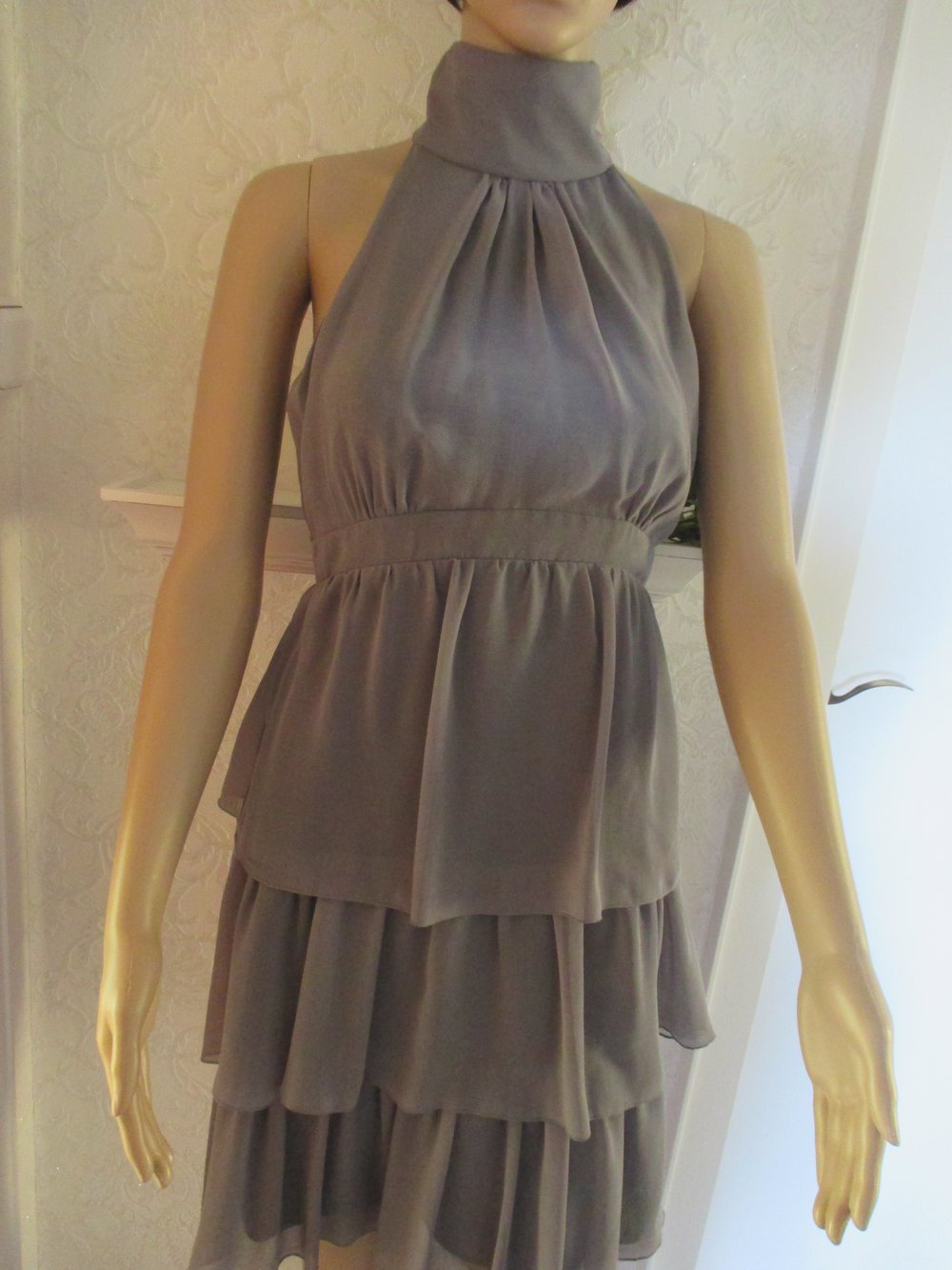 NEU * Edel * Abi- Ball * Ausgeh * Anlass * Cocktail * Seiden- Chiffon * Stufen * Mini- KLEID 