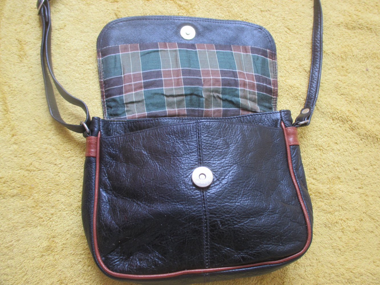 Original 1980er VINTAGE * DESIGNER * Echt Nappa- Leder * Hand * Umhänge * Clutch * Tasche * Tote * schwarz * hell- braun *