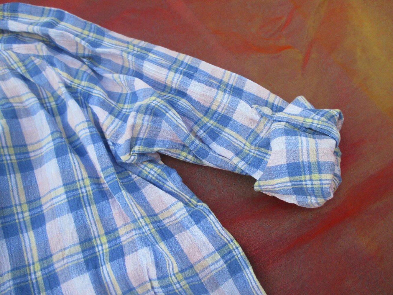 NEU * Lässsig * modern * Dreiviertel * Kurz * Arm * Madras- Karo Bluse 