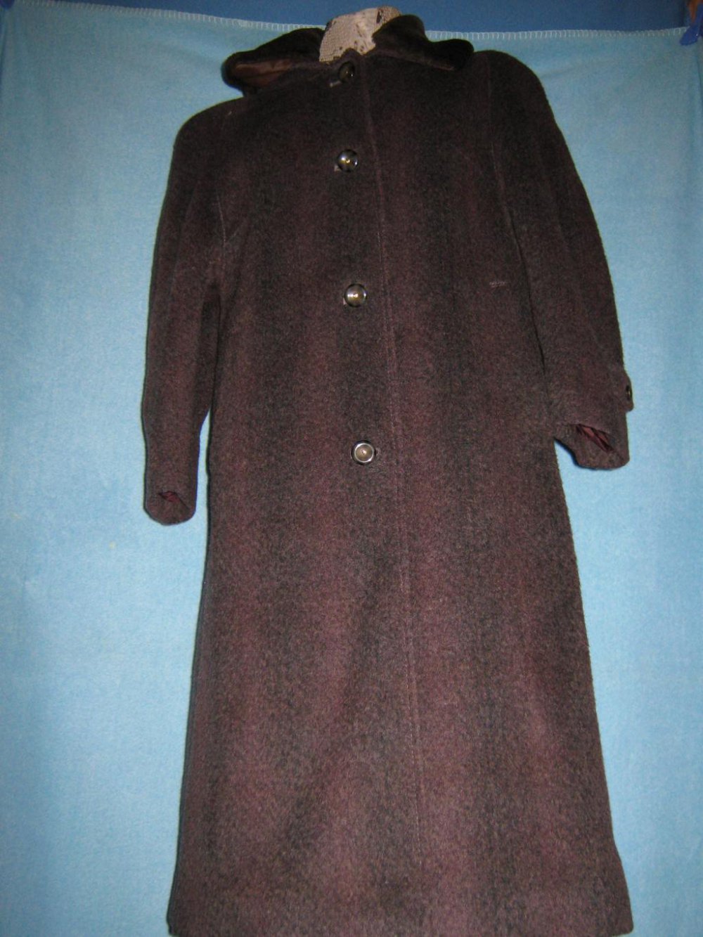 NEUw * Original Granny VINTAGE * mit Fake- Fur * Webpelz * DESIGNER * Woll * MANTEL * Kurz- Gr. 20 * 40- 42/ M * aubergine * lila * braun *