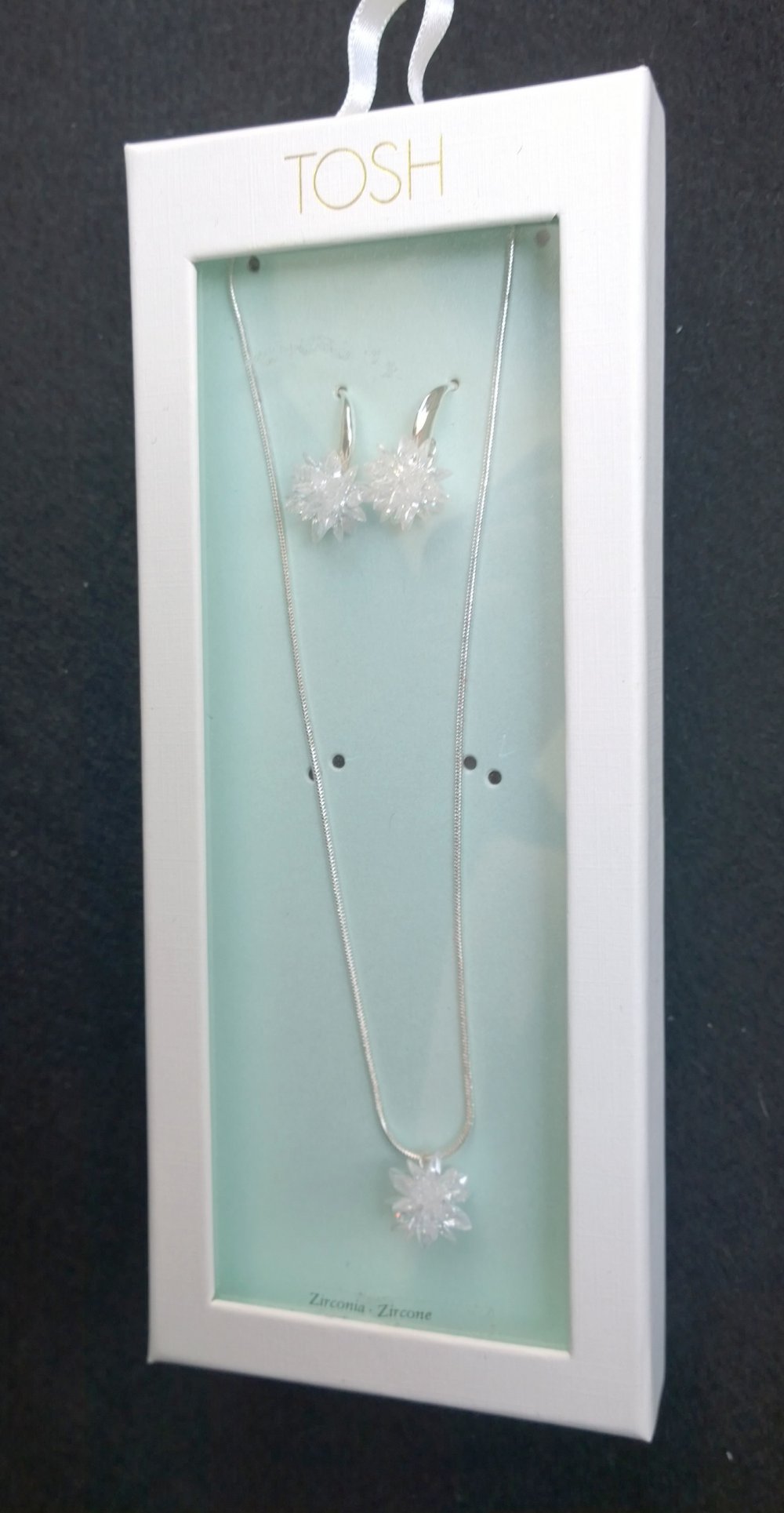 Schmuckset, Kristall, Kette und Ohrringe