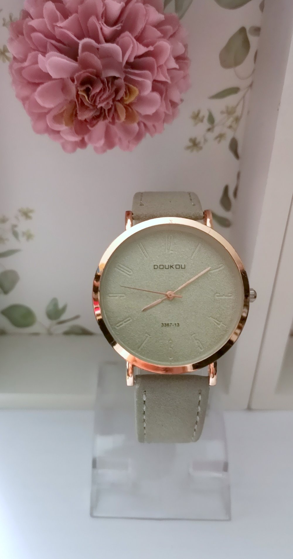 Damenuhr grau/rosegold