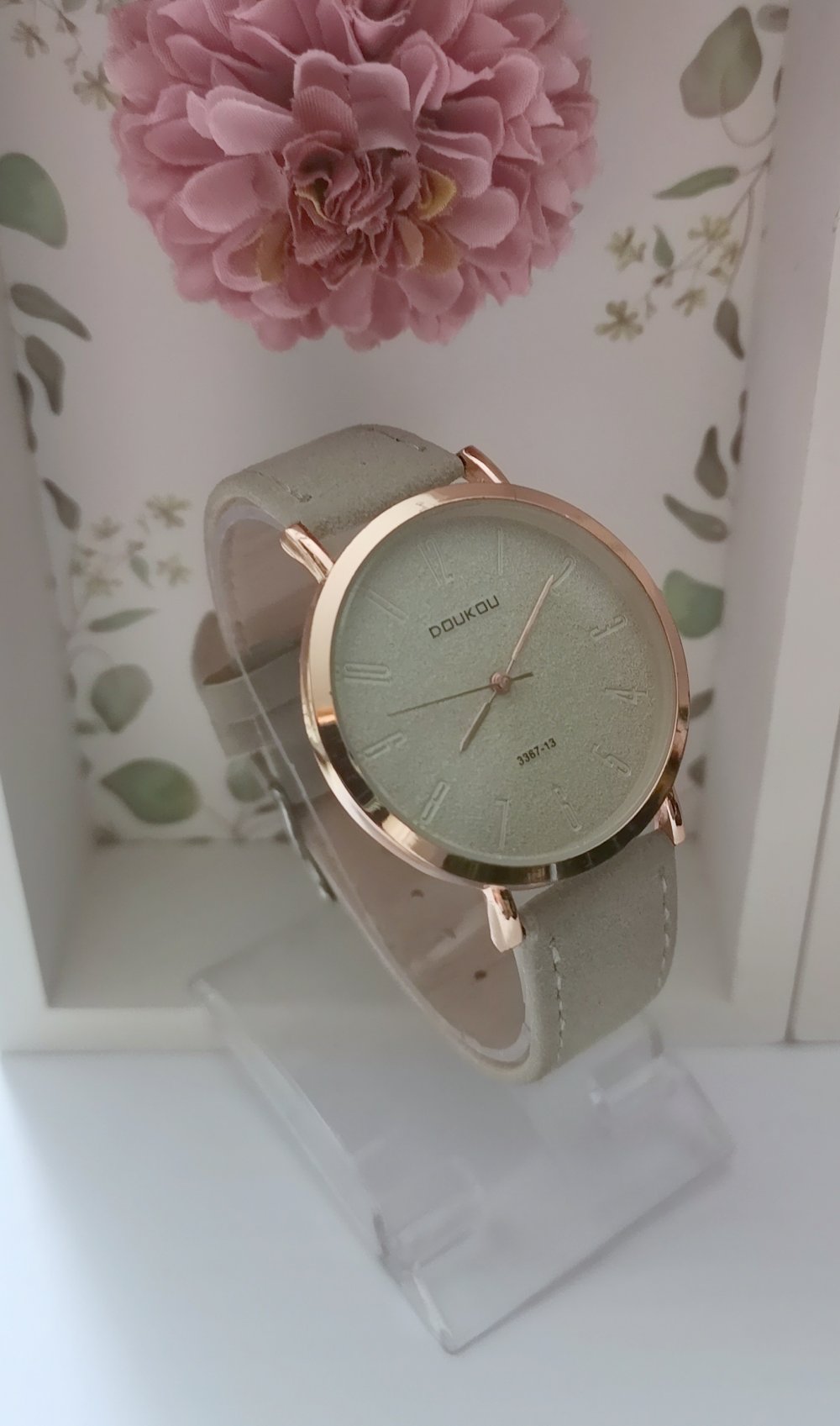 Damenuhr grau/rosegold