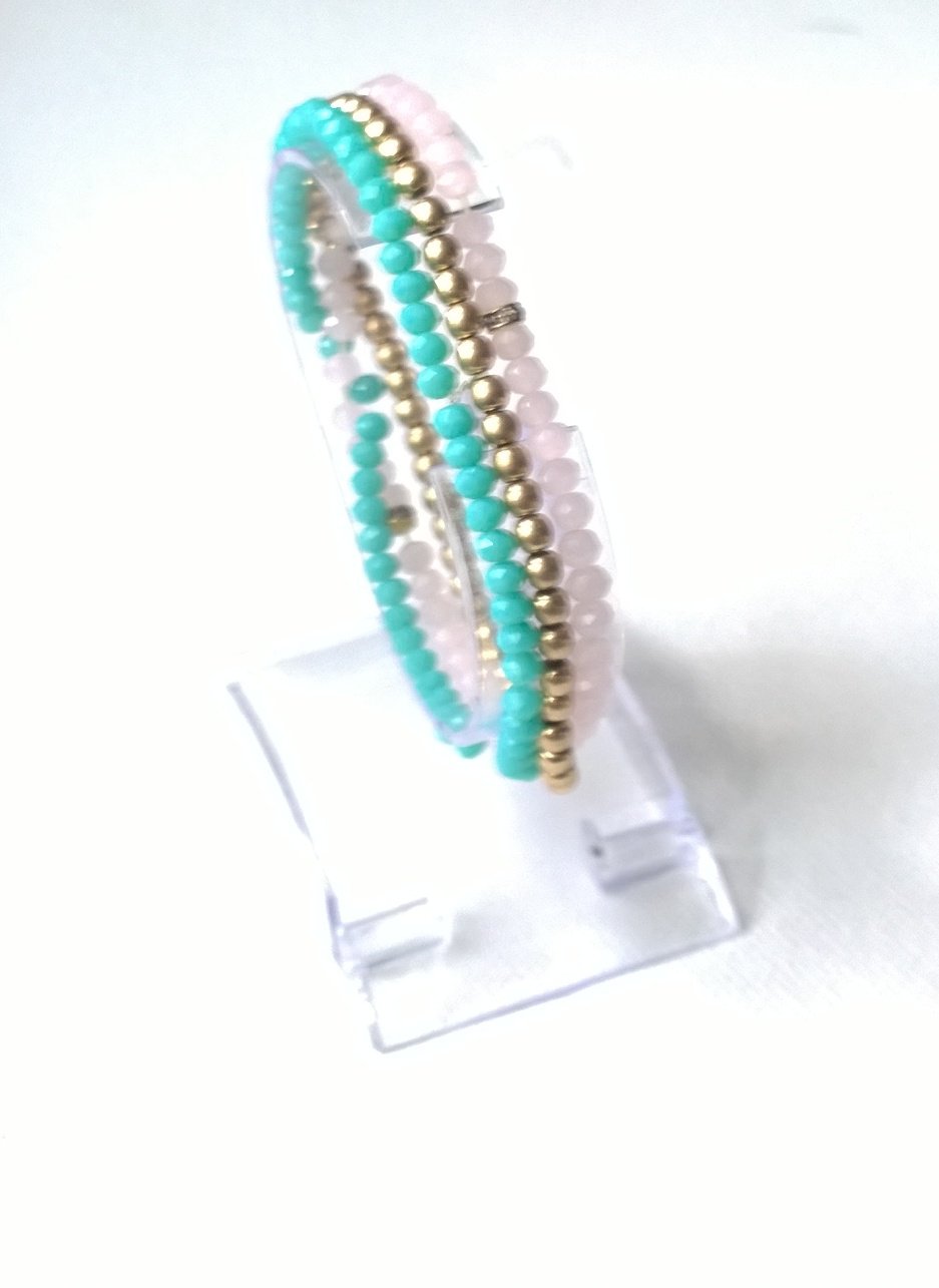 Armbänder Set Pastell, Gold