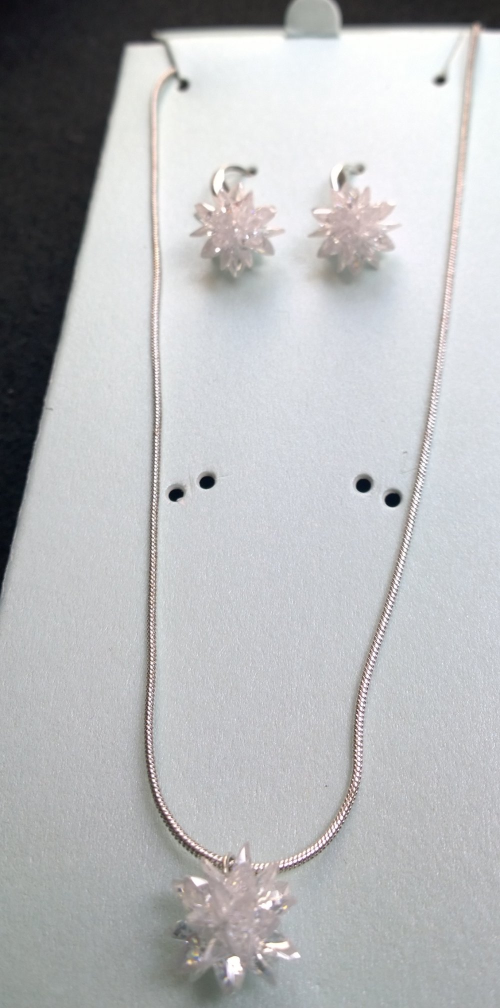 Schmuckset, Kristall, Kette und Ohrringe