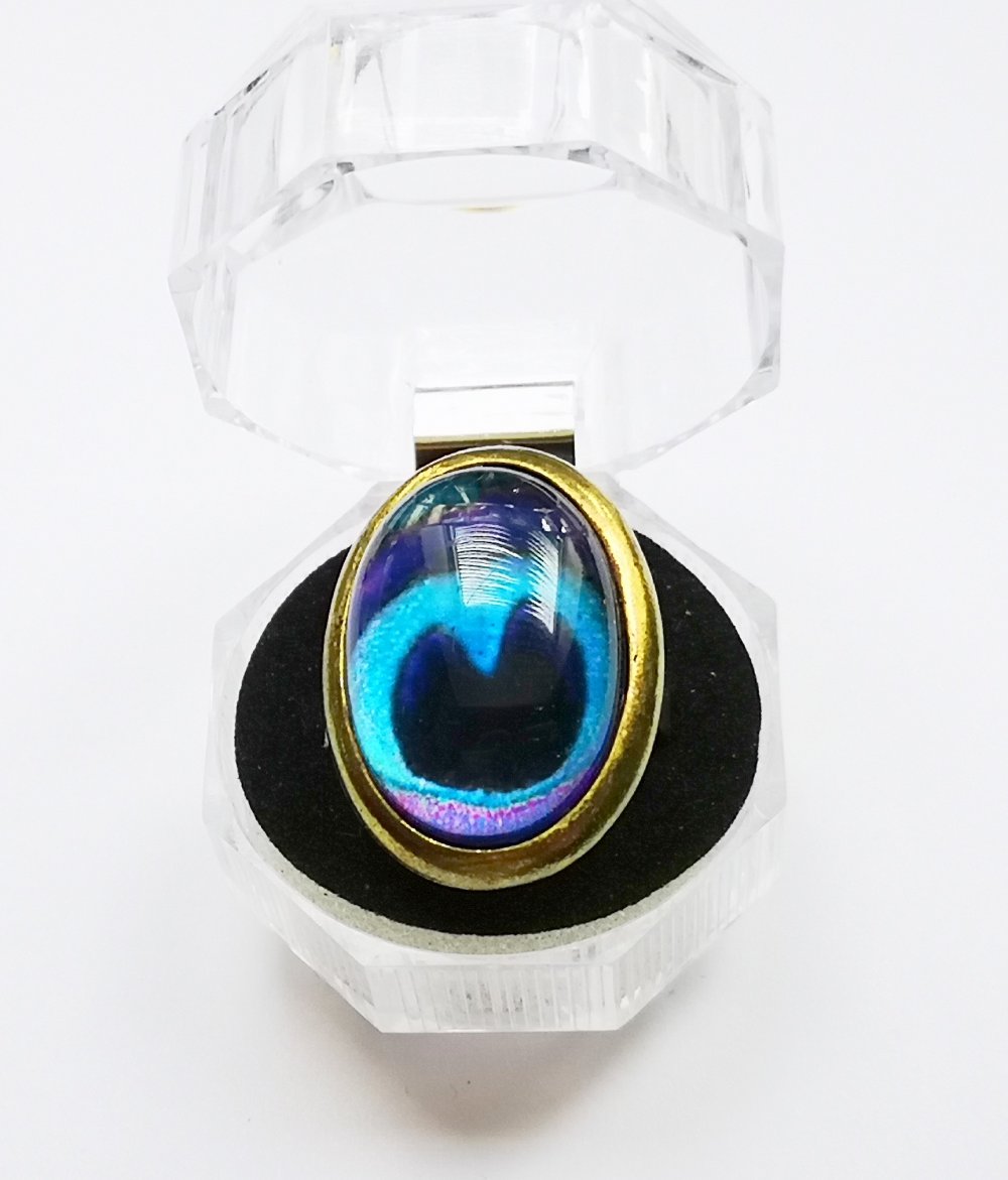 Ring altgold Pfauenauge Gr.17