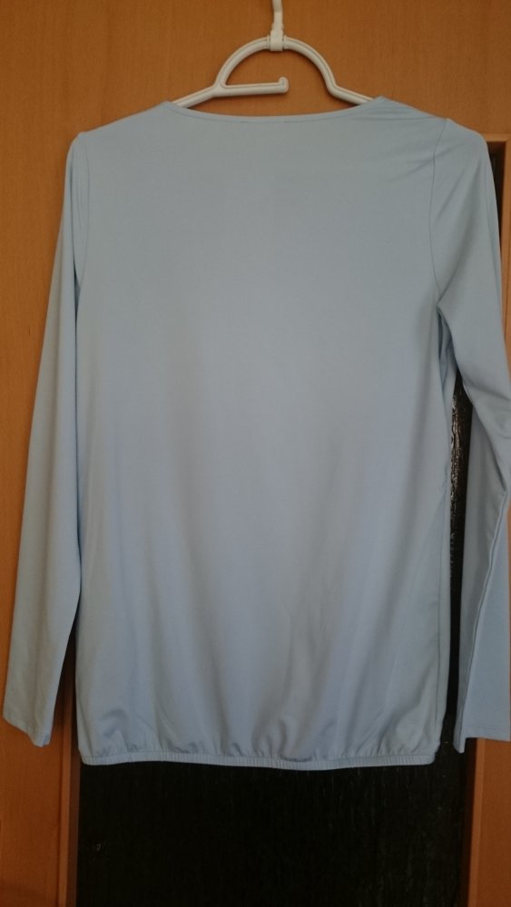 Langarm Shirt Bluse hellblau