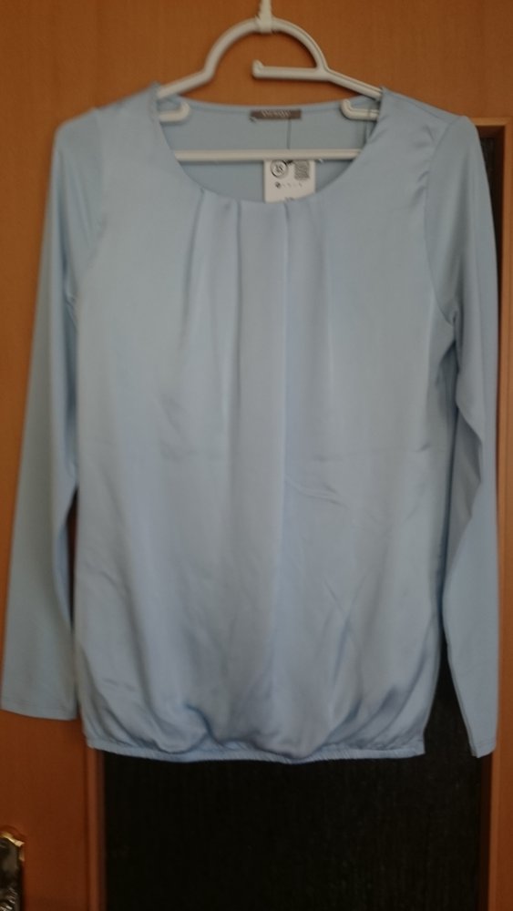 Langarm Shirt Bluse hellblau
