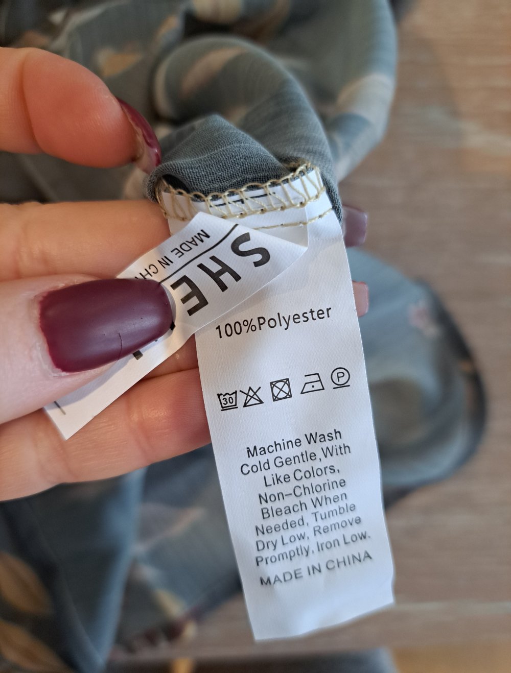 Shein Bluse floral transparent