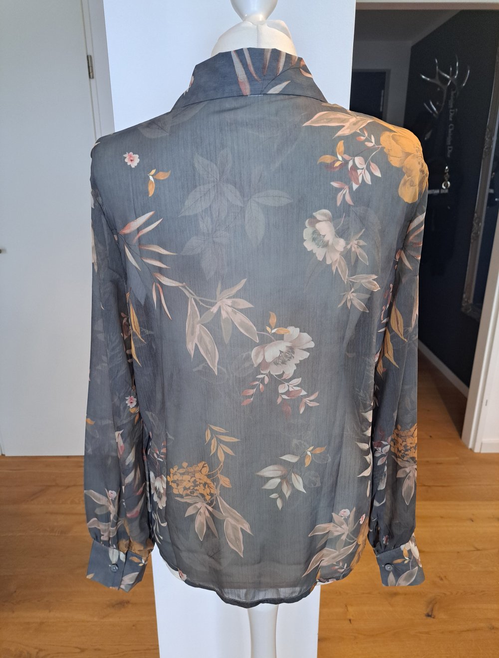 Shein Bluse floral transparent