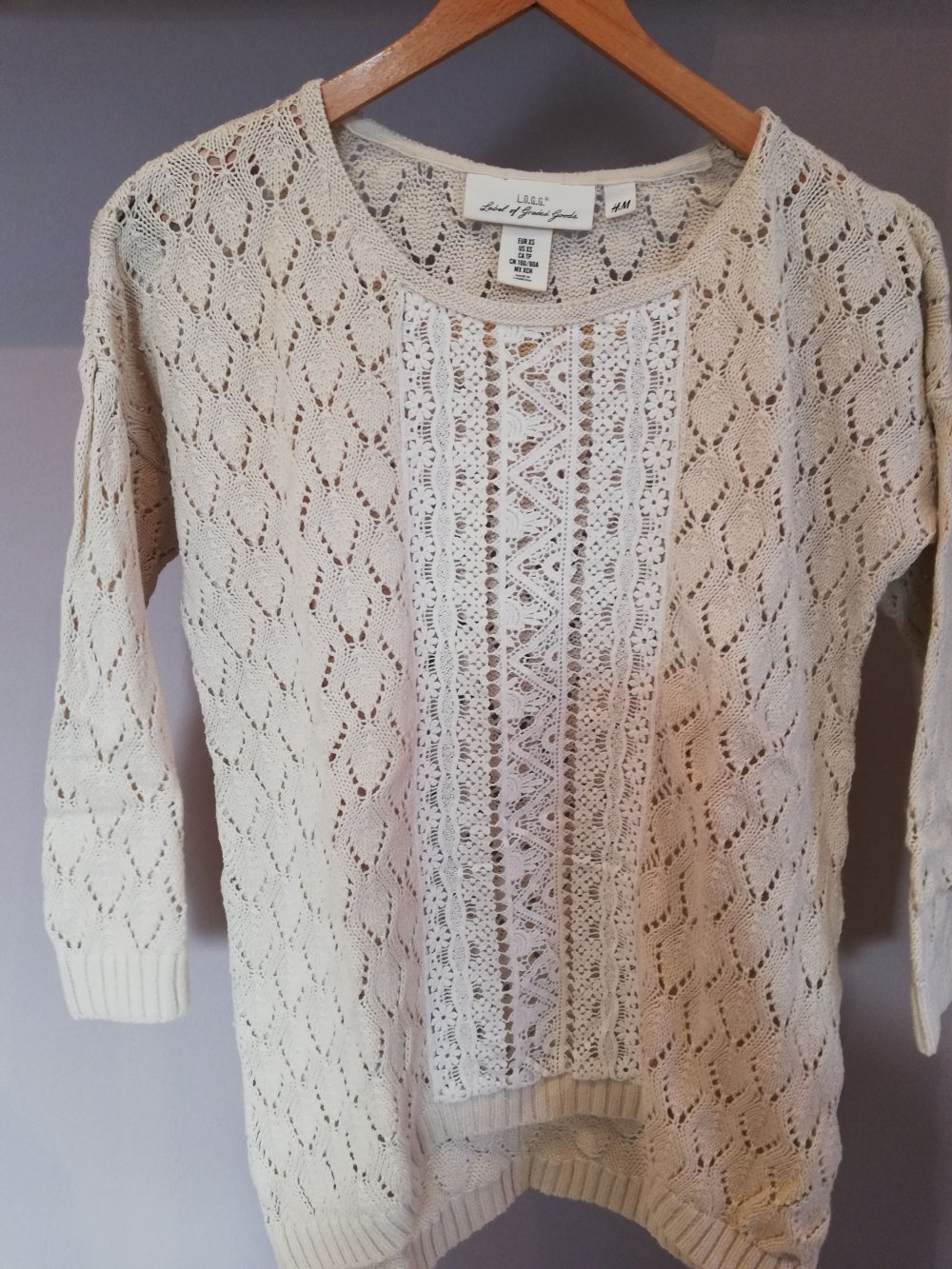 Vintage Pulli in Spitzenoptik