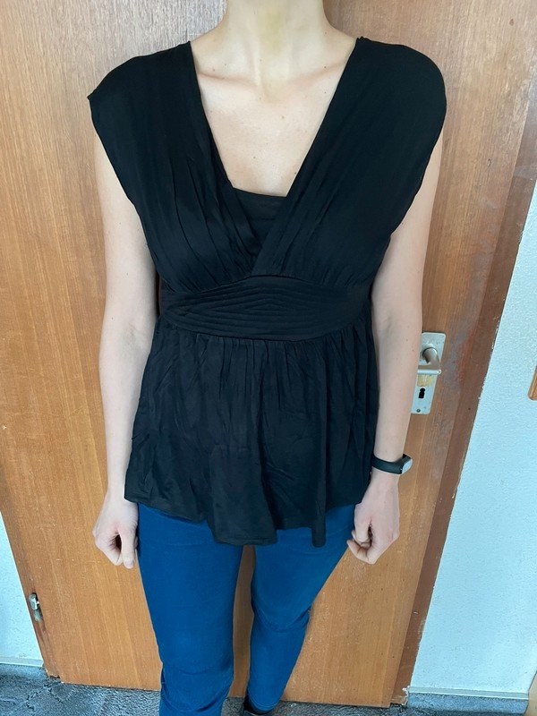 schwarze Bluse/Top  aus Viskose *Mengenrabatt*