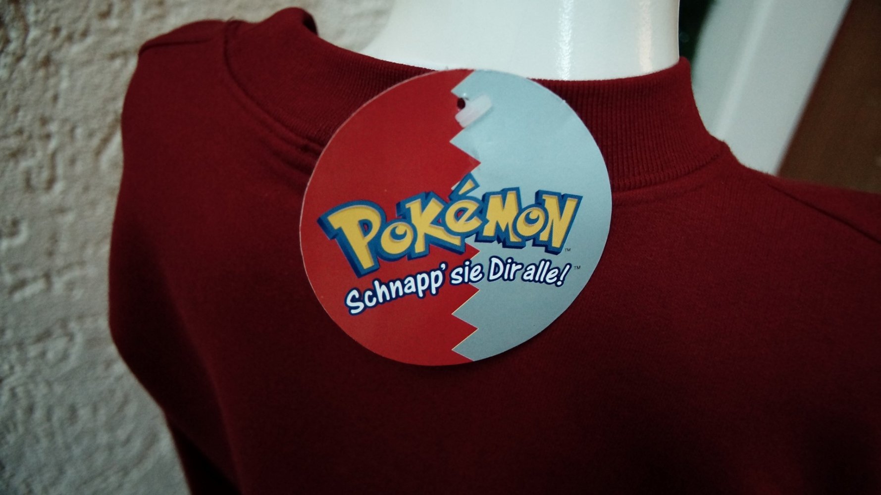 #Sweatshirt, Gr. 140, #rot, #Pokemon-Print, #Nintendo