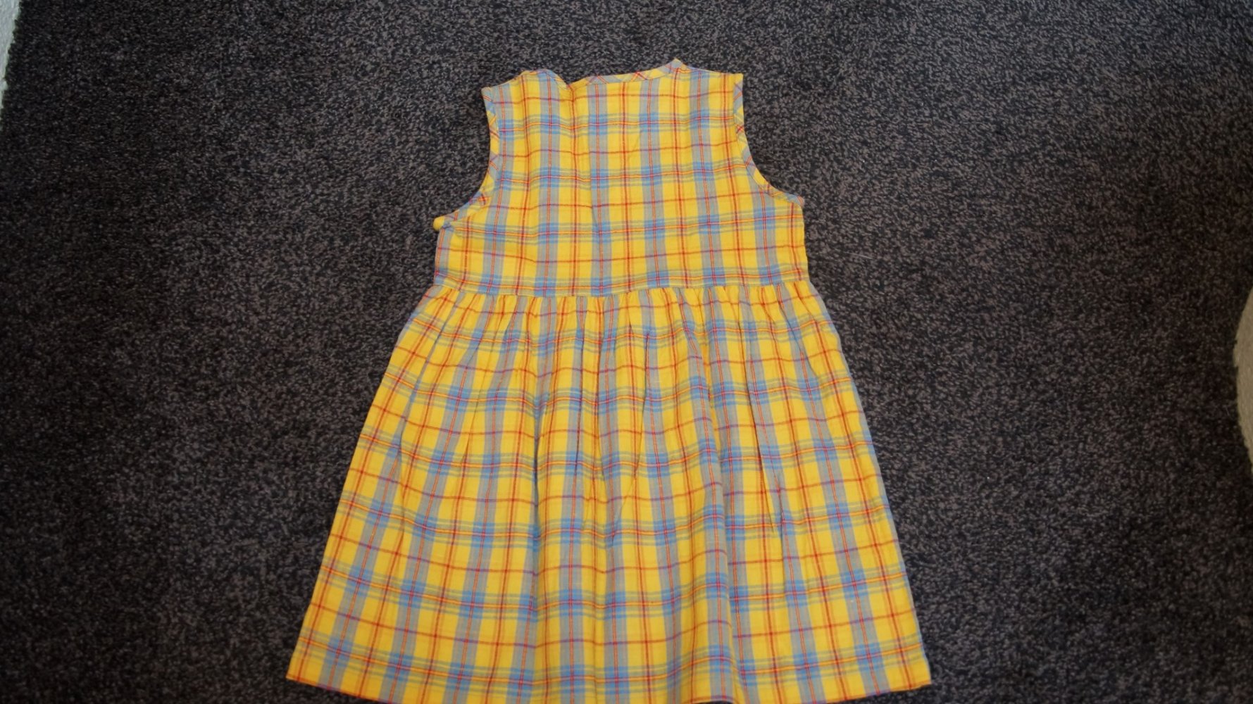 #Kleid, Gr. 116/122, #gelb, #kariert, #Bienchen