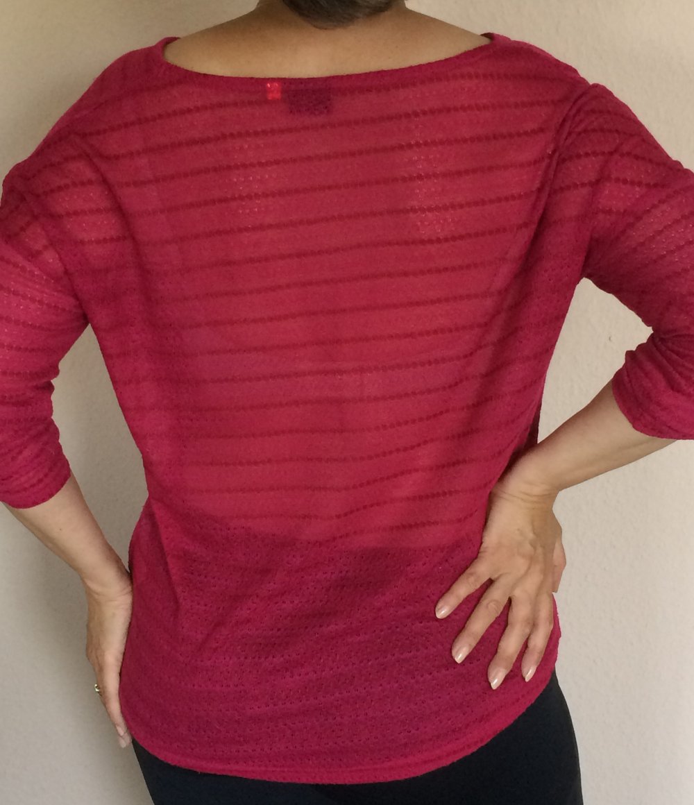 Only Tunika Top Gr.M/L Fuchsia Farben leicht transparent mit Wasserfall Dekolte