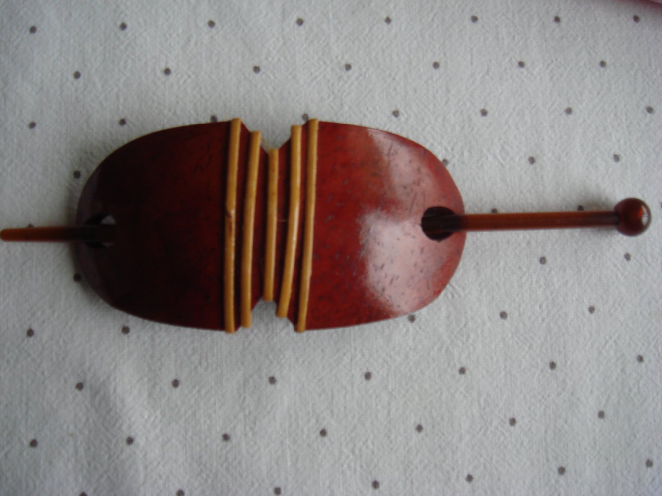 2 Vintage Spangen Haarspange braun mit Pailletten Duttnadel  - neu