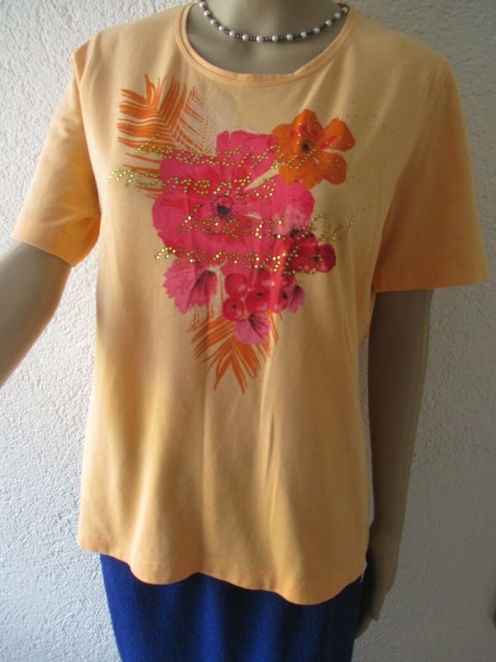 NEU mit ETIKETT * Edel * Blumen * Blüten * Flower- Power * Glitzer * Swarovski * Strass * Kristalle * T- Shirt 