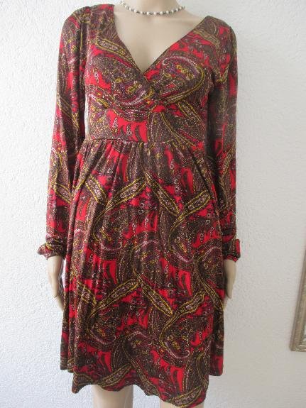 NEU * Edel * seidig * Paisley * Ornamente * BOHO * Baby Doll- Style * Koffer * Strech * Kleid 