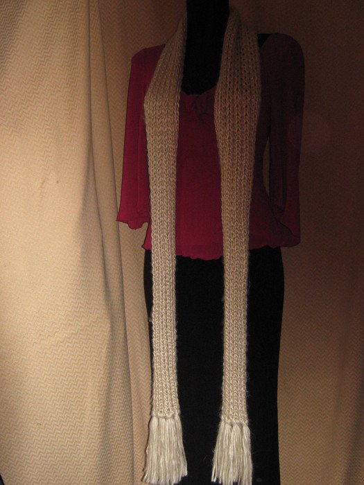 NEU * Kuschelig * wie selbst gestrickt * XXL Grobstrick * Glitzer- Schal * cremé- beige * gold *