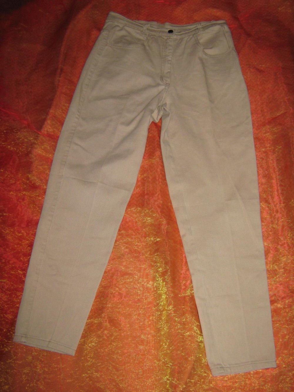 NEU * Klassisch * edel * Original VINTAGE * DESIGNER * High- Waist * Chino * Jeans * Hose Gr. 42/ M * cremè- beige *