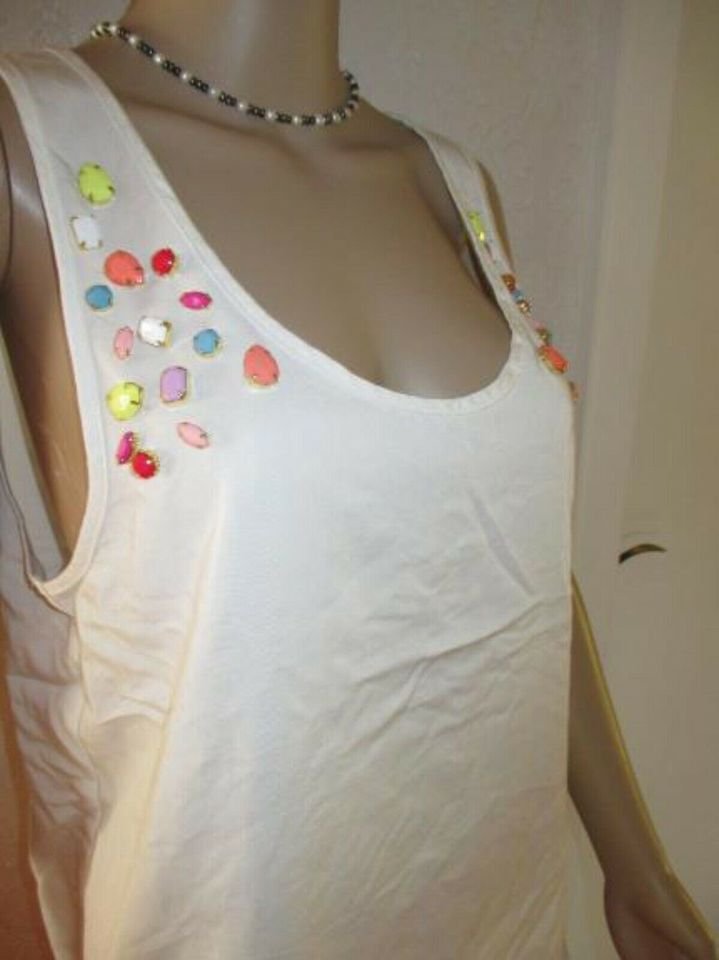 NEU * Edel * Strass- Kristalle * ärmelloses Blusen- Top 