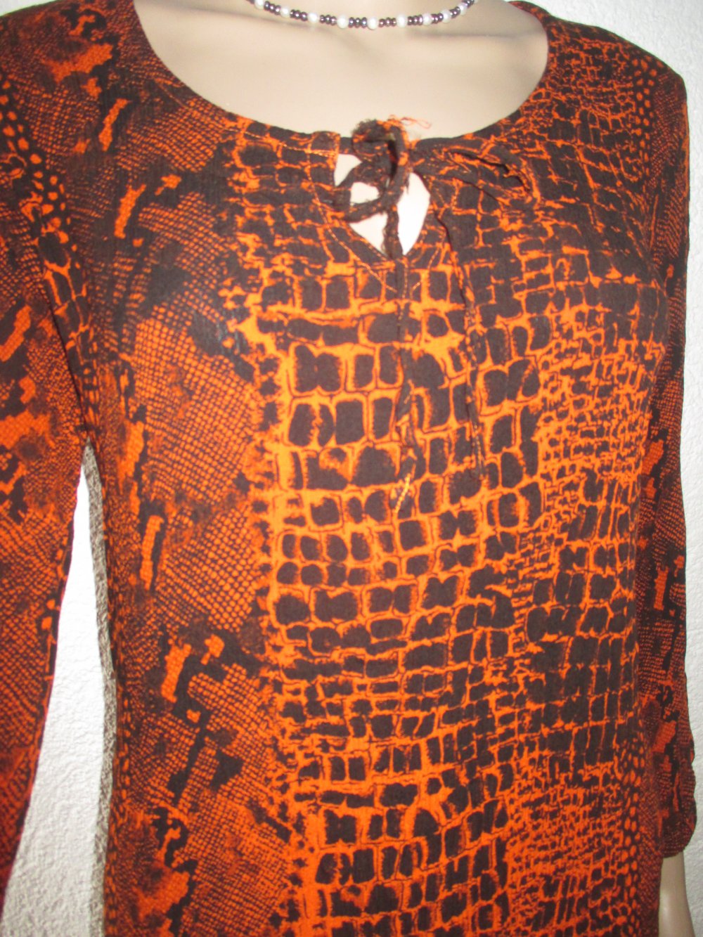 NEU * Edel * stylisch * Animal * Snake * Schlange * Seiden- Georgette * Crinkel * Knitter * Batik * Mini- Kleid 