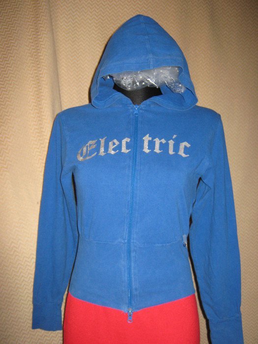 Silber * Glitzer * Kapuzen * Hoodie * Zweiwege- Zipper * Sweater * Sweat Shirt * Cardingan * Jacke * Gr. 38- 40/ S- M * royal * königs- blau *