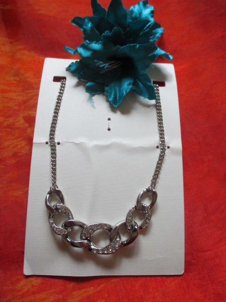 NEU mit ETIKETT * Swarovski * Glitzer- Kristalle * Strass * Statement * Panzer * Glieder * Collier * Kette * Silber *