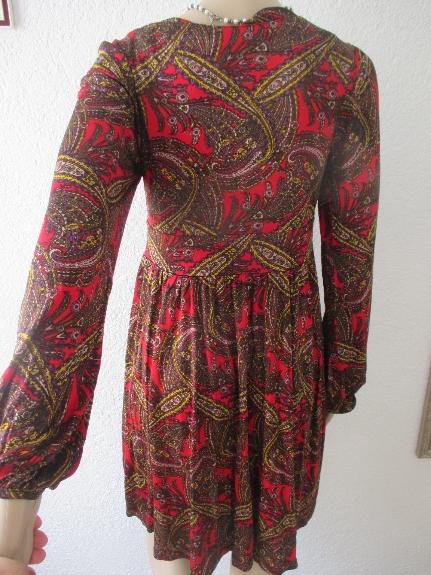 NEU * Edel * seidig * Paisley * Ornamente * BOHO * Baby Doll- Style * Koffer * Strech * Kleid 