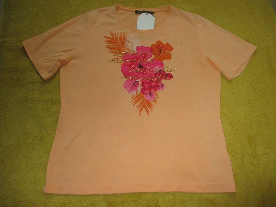 NEU mit ETIKETT * Edel * Blumen * Blüten * Flower- Power * Glitzer * Swarovski * Strass * Kristalle * T- Shirt 