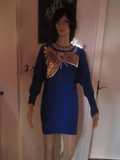  NEU mit ETIKETTEN * Ausgefallen * edel * Cahsmeré Wolle * Glitzer- Pailletten * Mini- KLEID oder Long- PULLOVER 