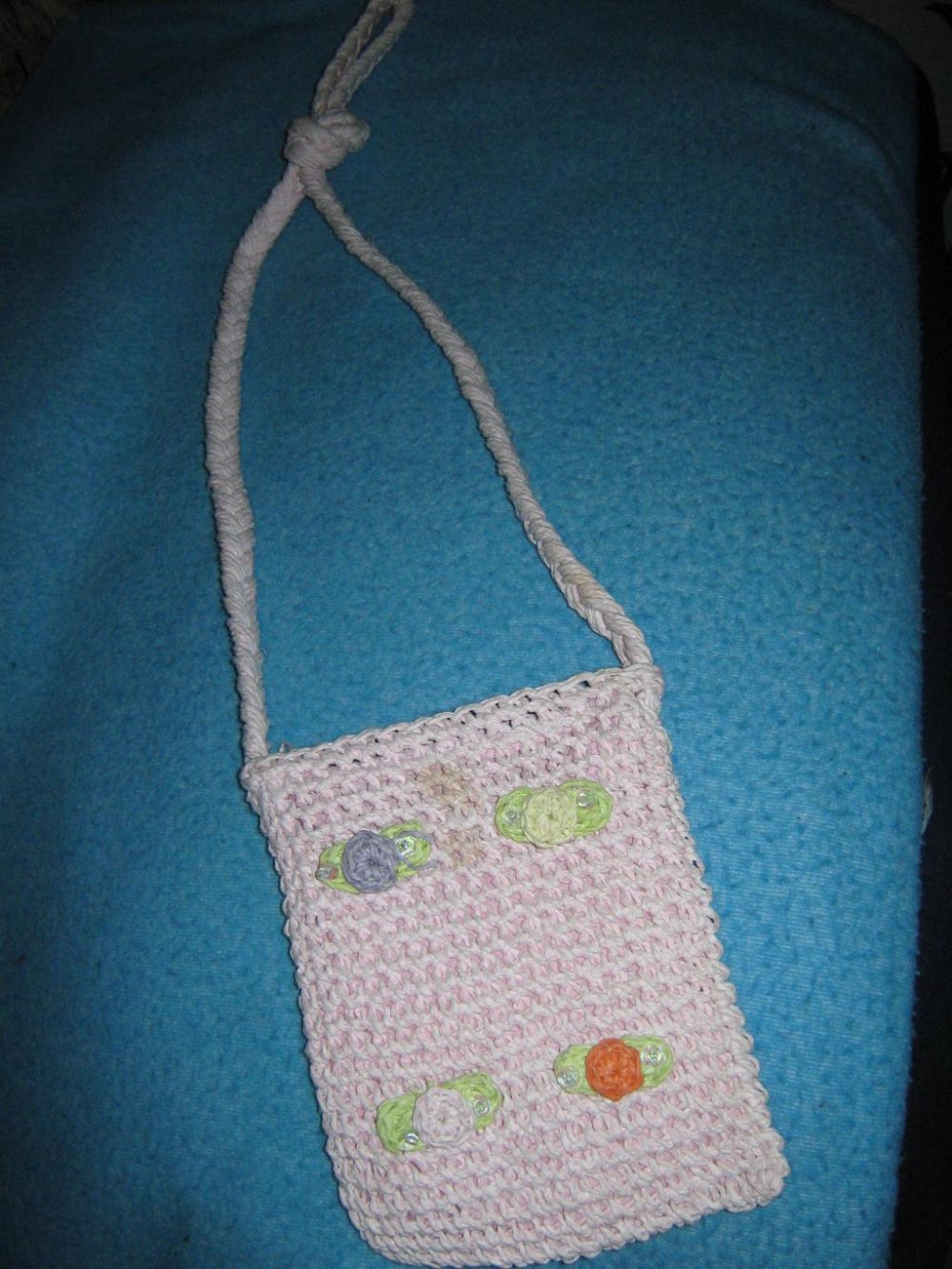 Stylisch * Original 70er Jahre VINTAGE * Hippie * Goa * Festival * 3D * Flower- Power * Blumen- Stickerei * Häckel * Umhänge * Tasche * Täschlein * rosequarz * rosé * Pastell *